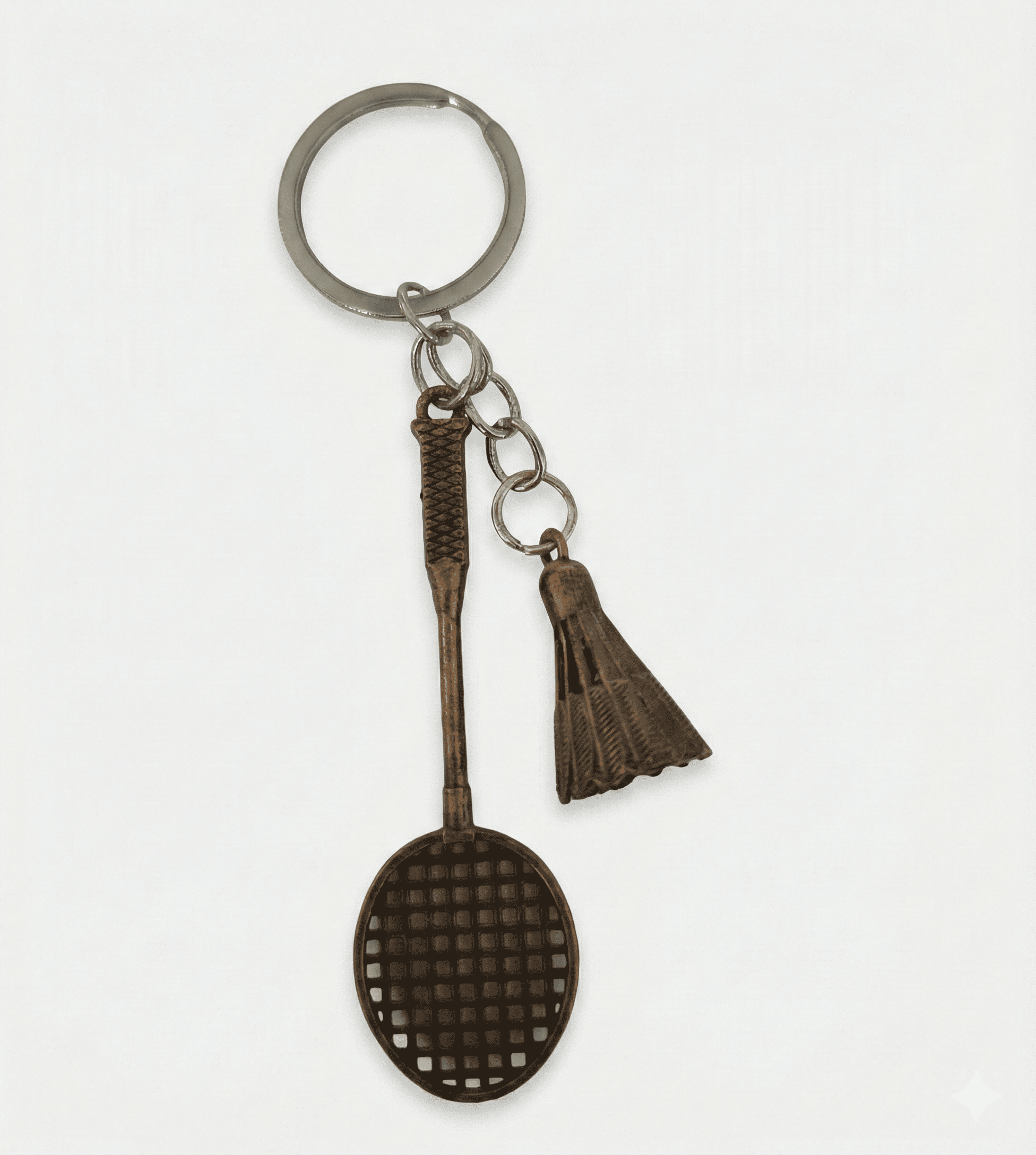 Gemini_Generated_Image_ts09d3ts09d3ts09(1) Badminton Racket & Shuttle Charm Keychain - Image 1